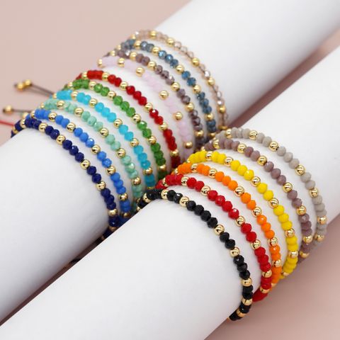 Basic Retro Shiny Solid Color Glass Wholesale Bracelets