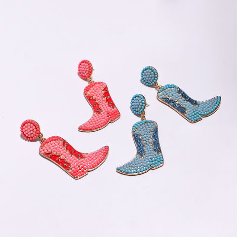 1 Pair Casual Vacation Boots Inlay Alloy Resin Drop Earrings