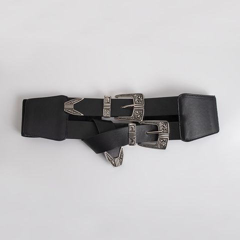 Cowboy Style Lines Pu Leather Women's Leather Belts