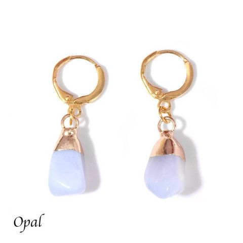 1 Pair Ethnic Style Geometric Plating Natural Stone Drop Earrings