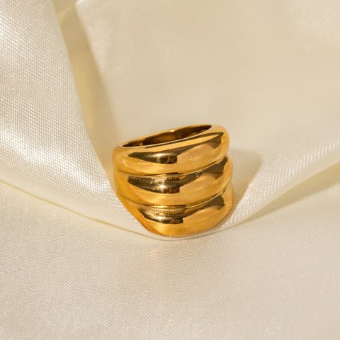 Ig Style Geometric Stainless Steel Plating 18k Gold Plated Rings