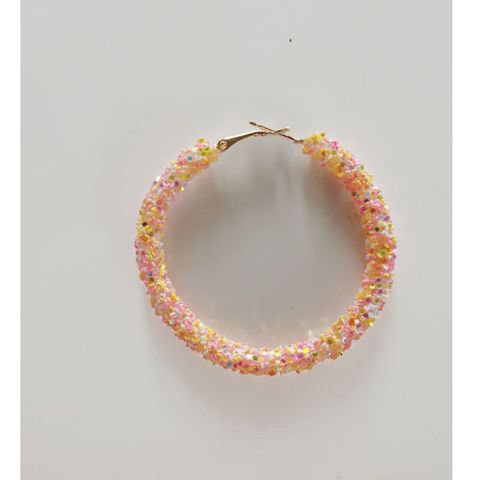 1 Pair Streetwear Sequins Plating Metal Hoop Earrings