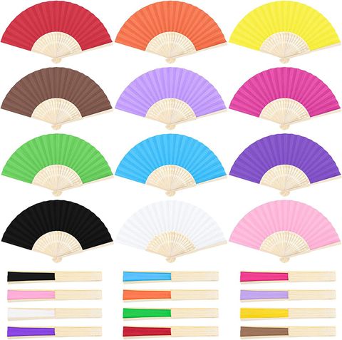 Simple Single-sided Solid Color Candy Color Diy Paper Fan 1 Pieces