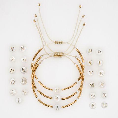 Casual Streetwear Letter Glass Rope Shell Beaded Women's Bracelets