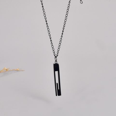 Casual Simple Style Square Titanium Steel Plating Gold Plated Pendant Necklace Long Necklace