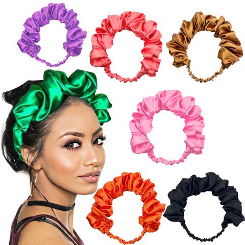 Sweet Solid Color Satin Hair Band
