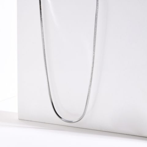 Titanium Steel Gold Plated Simple Style Plating Solid Color Necklace