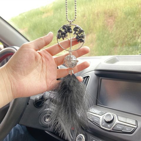 Creative Pachira Macrocarpa Lucky Tree Palace Bell Feather Dreamcatcher Automobile Hanging Ornament