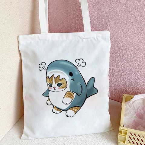 Women's Cute Cat Shark Shopping Bags