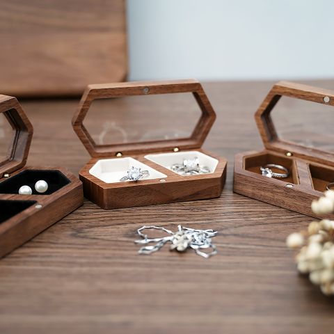 Vintage Style Hexagon Wood Wholesale Jewelry Boxes