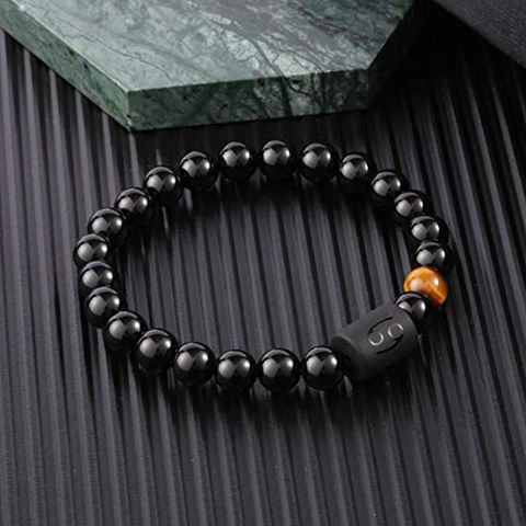 Simple Style Constellation Natural Stone Beaded Carving Bracelets