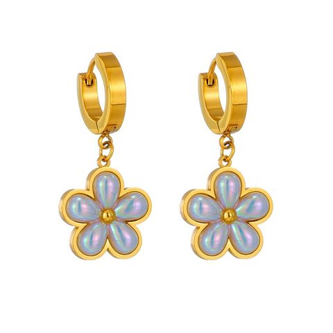 Sweet Flower 18K Gold Plated Alloy Titanium Steel Wholesale Earrings Necklace