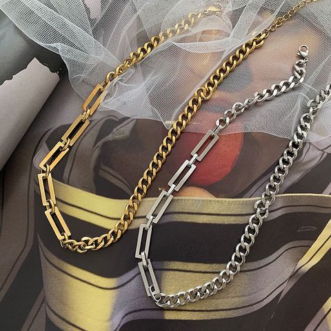 Retro Geometrisch Titan Stahl Halskette