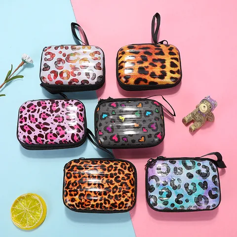 Women's Leopard Tinplate Paint Finish Zipper Coin Purses