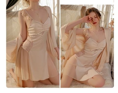 Solid Color Breathable Pajamas Nightgown