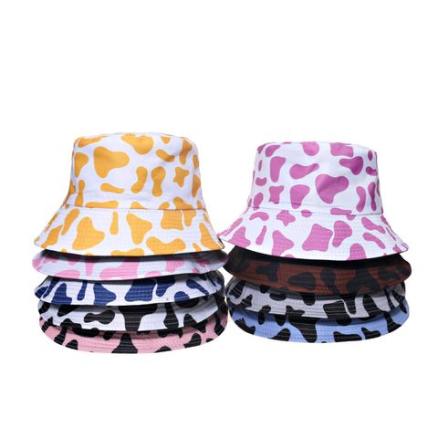 Women's Casual Basic Cows Flat Eaves Bucket Hat