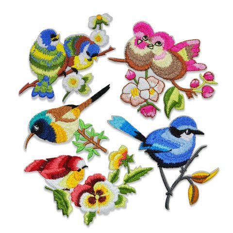 Yuanda Embroidered Cloth Stickers Exquisite Bird Patch Factory Straight Hair Computer Emboridery Label Clothing Accessories Patch