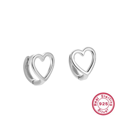 1 Pair Cute Heart Shape Plating Sterling Silver 14k Gold Plated White Gold Plated Ear Studs