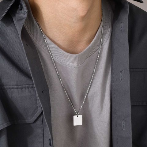 Streetwear Rectangle 201 Stainless Steel Plating Men'S