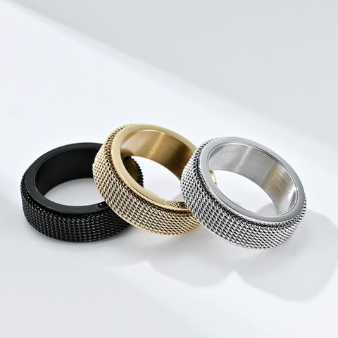 Hip-hop Geometric Stainless Steel Plating Men's Rings