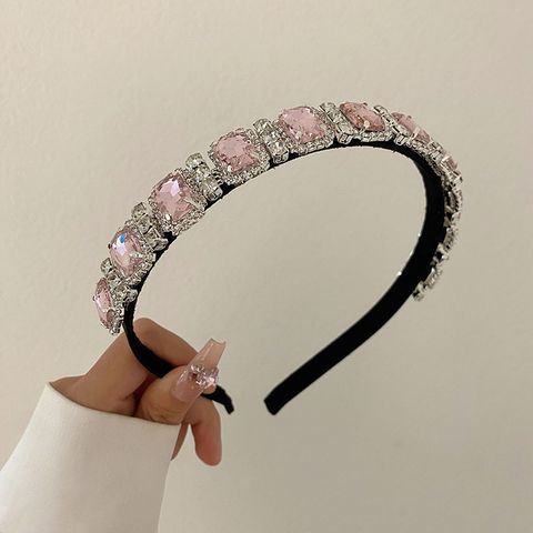 South Korea's New Crystal Full Diamond Headband Summer Simple Hair Hole Steel Ring Thin Edge Headband Wholesale Nihaojewelry