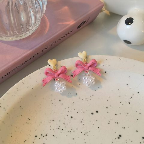 Original Design Flower Bow Knot Alloy Stoving Varnish Women's Drop Earrings