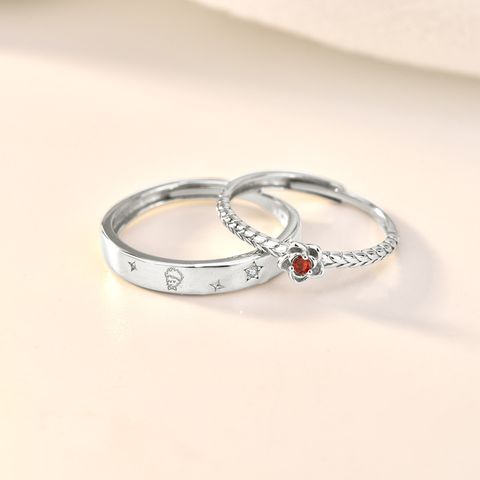 Wholesale Original Design Flower Sterling Silver Zircon Open Ring