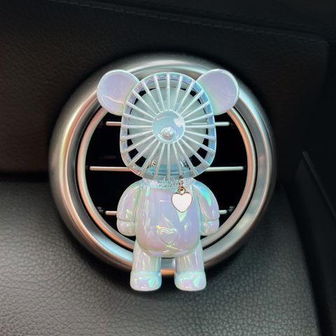 Car Perfume Car Air Conditioning Air Outlet Lasting Light Aromatherapy Colorful Bear Fan Car Decoration Supplies Wholesale