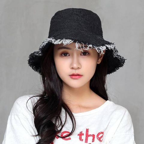 Women's Simple Style Commute Solid Color Patchwork Crimping Bucket Hat