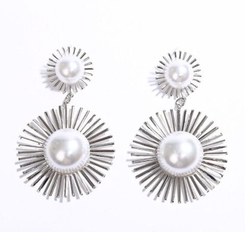 Simple Style Flower Metal Women's Drop Earrings