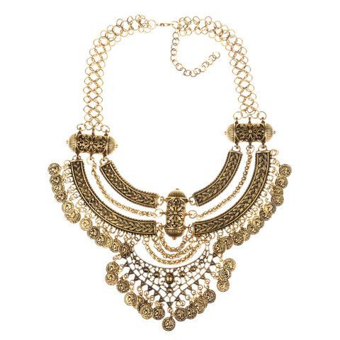 Retro Exaggerated Geometric Alloy Plating Women's Necklace