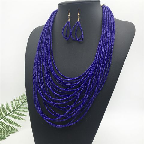 Ethnic Style Solid Color Arylic Women's Long Necklace