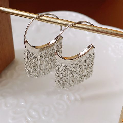 1 Pair Lady Streetwear Geometric Copper Tassel Drop Earrings