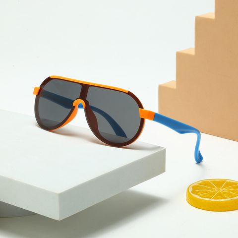 Modern Style Color Block Pc Square Full Frame Kids Sunglasses