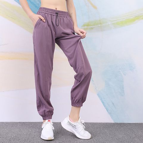 Women's Sports Solid Color Chemical Fiber Blending Polyester Active Bottoms Jogger Pants Sweatpants