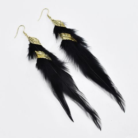 Bohemian Feather Alloy Plating Women's Drop Earrings