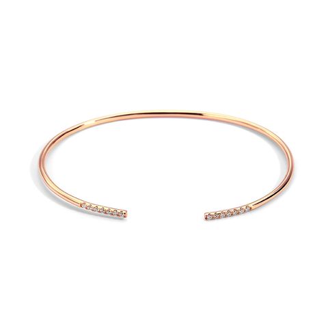 Simple Style Geometric Copper Bangle Plating Artificial Rhinestones Copper Bracelets