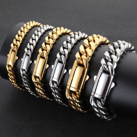 Hip Hop Géométrique Acier Inoxydable Placage Bracelets
