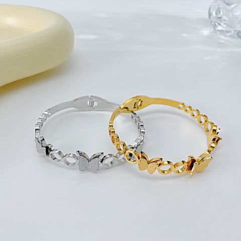 Casual Simple Style Butterfly 304 Stainless Steel Bangle In Bulk