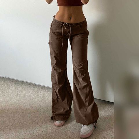 Women's Daily Streetwear Solid Color Full Length Zipper Cargo Pants