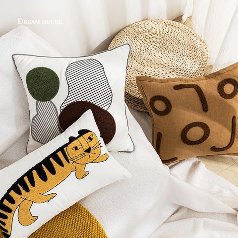 Animal Letter Plush Pillow Cases