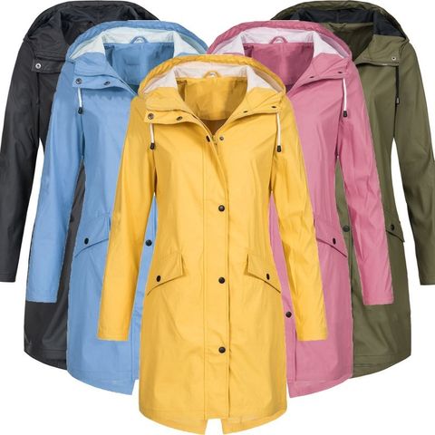 Women's Casual Solid Color Patchwork Zipper Coat Outdoor Jacket