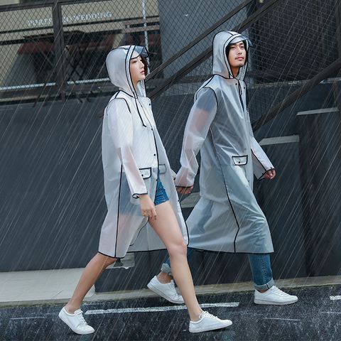 Fashionable Comfortable Female Adult Hiking Transparent Raincoat