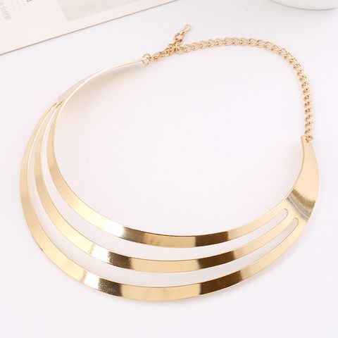 Wholesale Jewelry Casual Novelty Round Iron Layered Plating Necklace