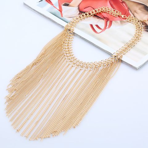 Vintage Style Exaggerated Tassel Metal Plating Women's Necklace