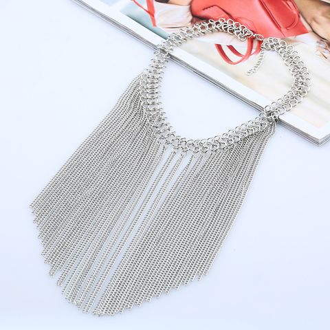 Vintage Style Exaggerated Tassel Metal Plating Women's Necklace