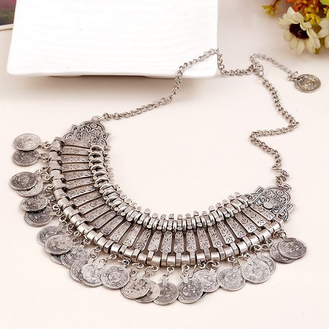 Retro Exaggerated Coins Alloy Plating Women's Necklace