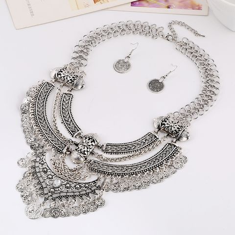 Retro Ethnic Style Solid Color Resin Alloy Wholesale Earrings Necklace