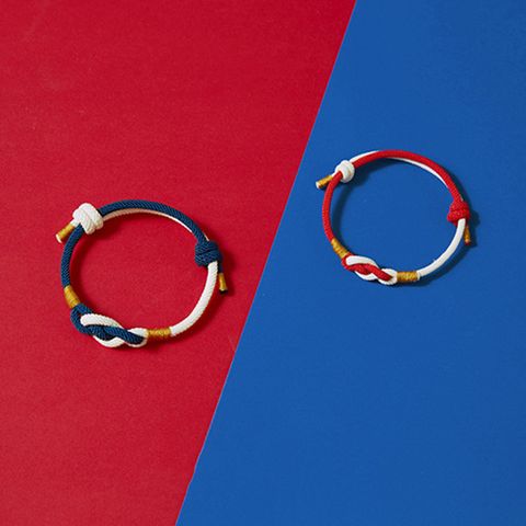 Retro Simple Style Color Block Knot Rope Knitting Couple Bracelets