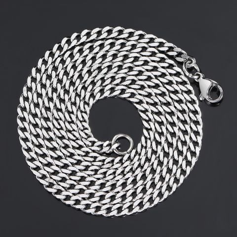 Streetwear Solid Color Stainless Steel Plating Men's Necklace